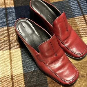 Elegant Red Leather Women's Slip-On Loafers